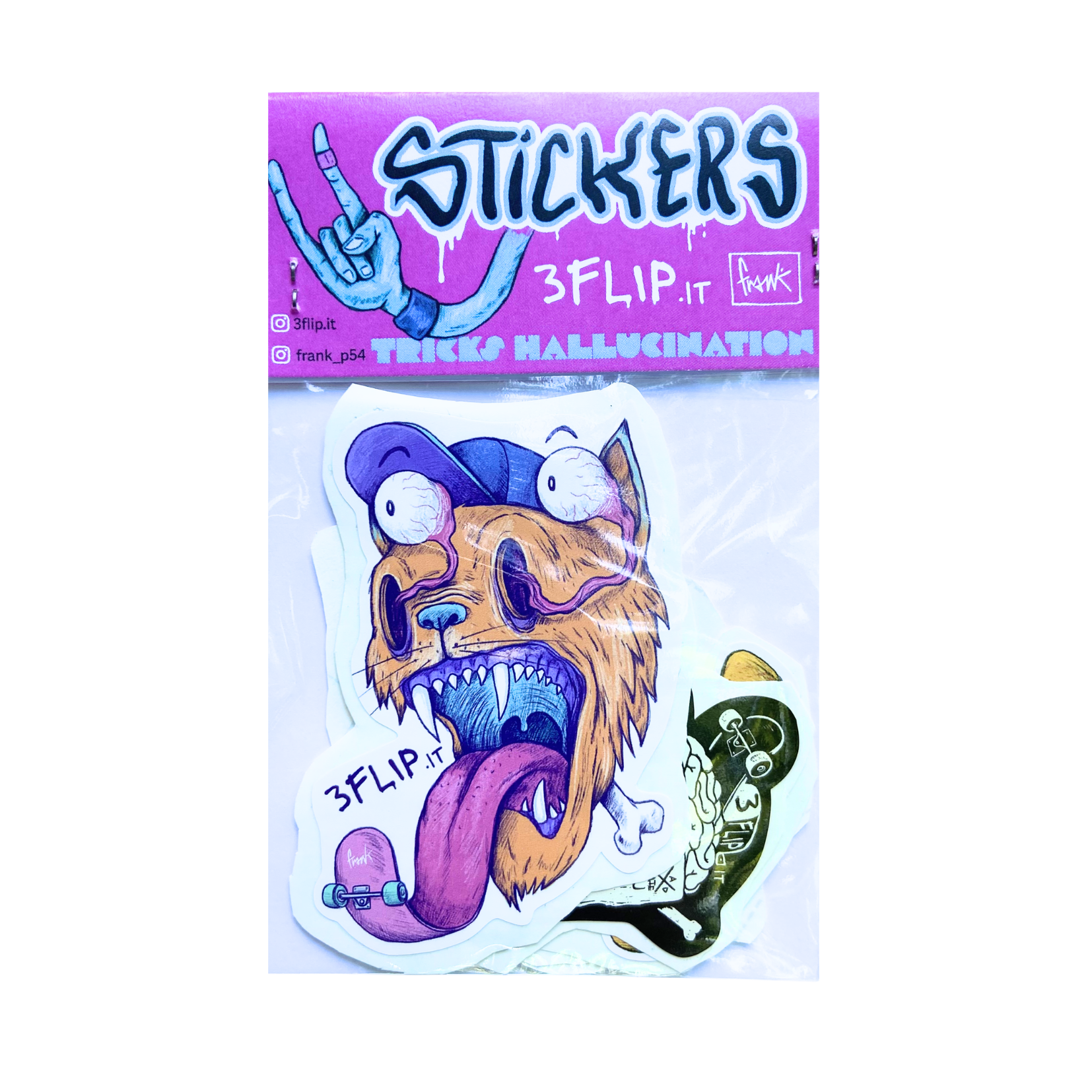 Bustina con 6 Stickers - Tricks Hallucinations - Frank x 3Flip